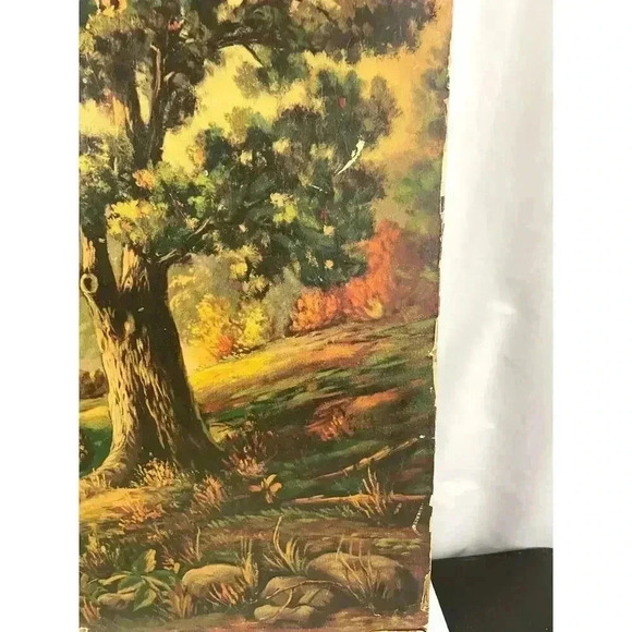 VTG Mid-Century Print Twilight Valley by Kenset 1945 Unframed 24"x28" - Picture 3 of 12